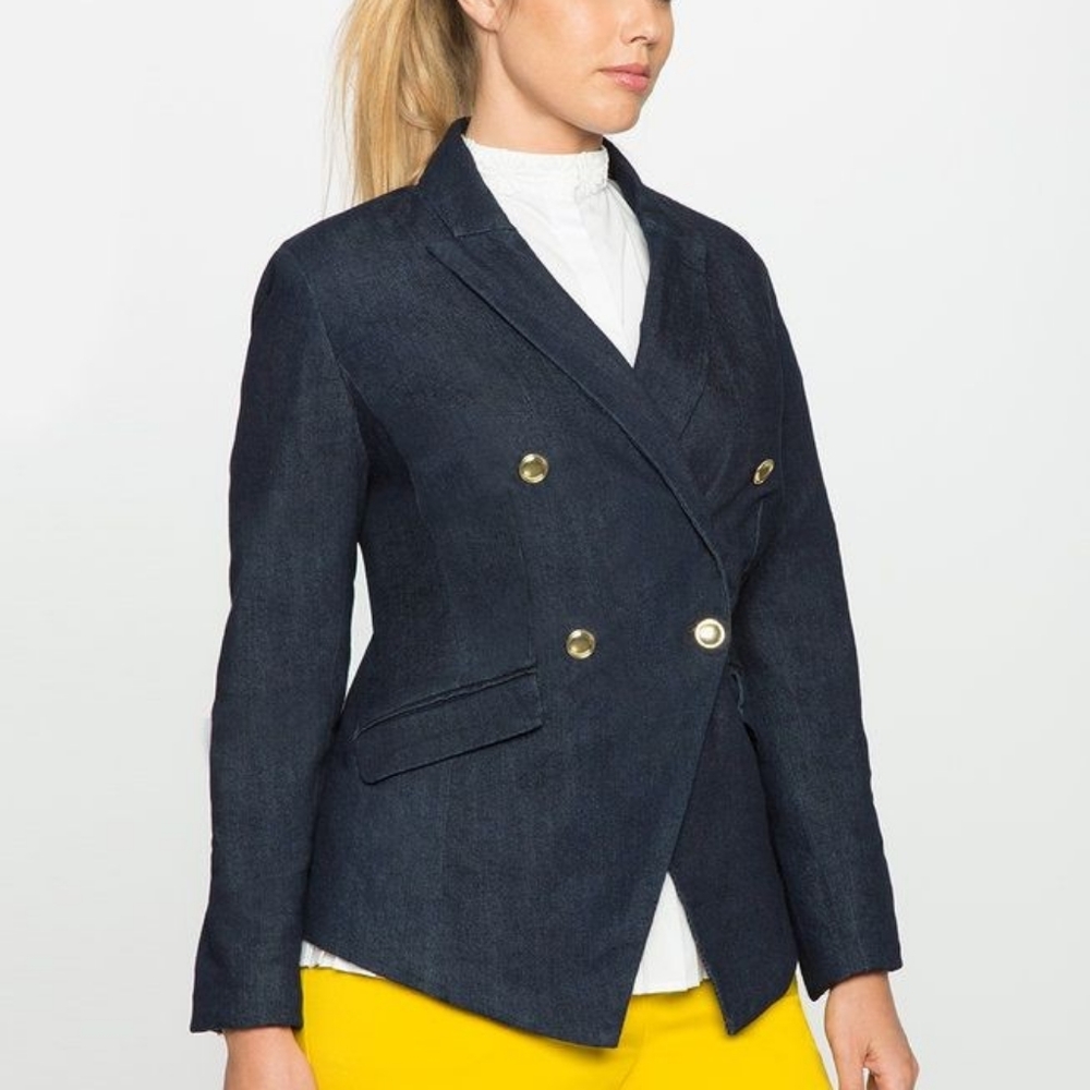 Refined Denim Military Blazer